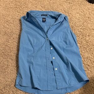 GAP Light Blue Sleeveless Shirt